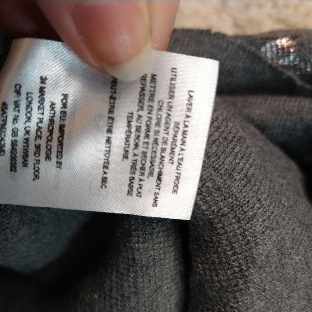 Grey and Silver Anthropologie Moth Knit top - Picture 8 of 9